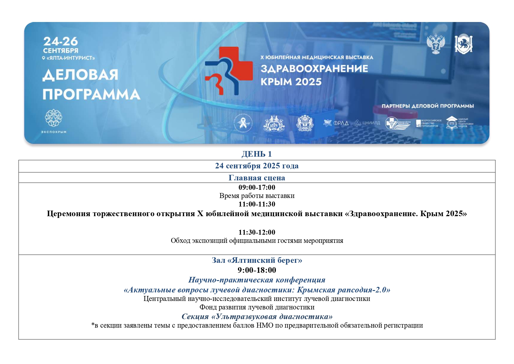 Деловая программа "Здравоохранение. Крым 2025"