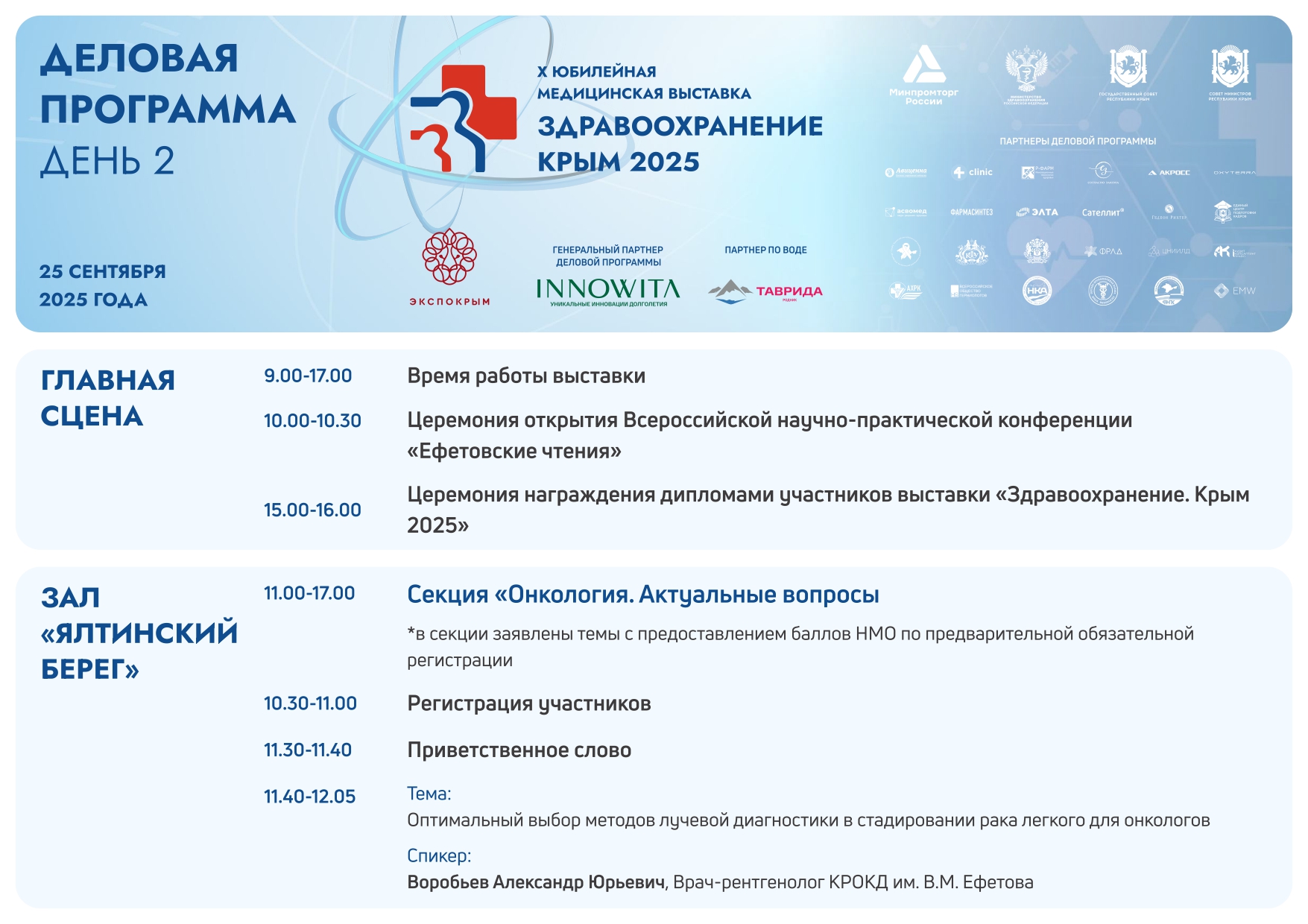 Деловая программа "Здравоохранение. Крым 2025"