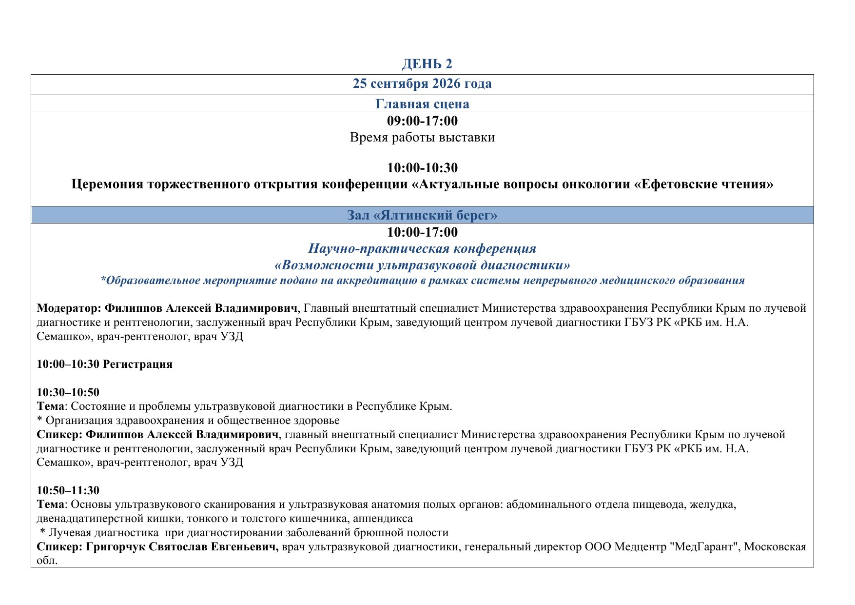 Деловая программа «Здравоохранение. Крым 2026»